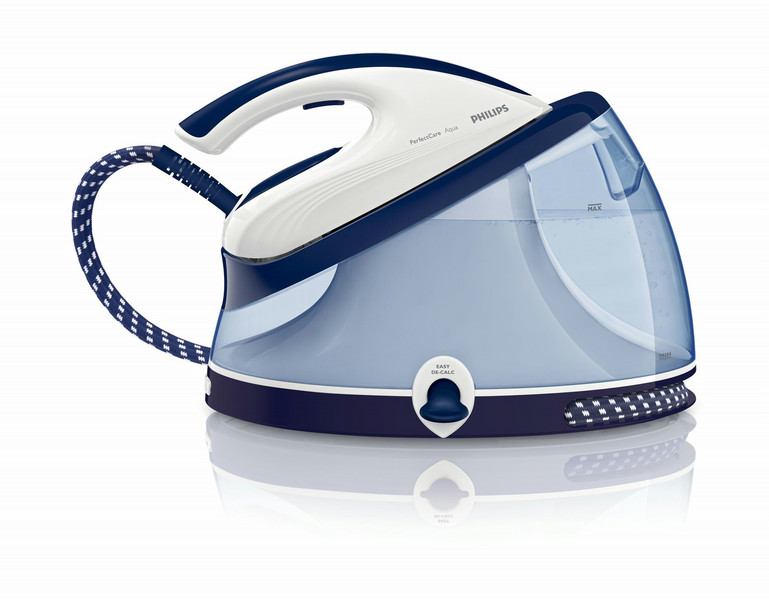 Philips PerfectCare Aqua GC8623/20 2.5L T-ionicGlide soleplate Blue,Transparent,White steam ironing station