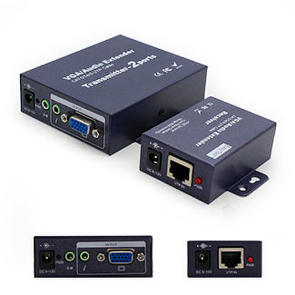 Add-On Computer Peripherals (ACP) VGACAT5EXTENDER AV transmitter & receiver Schwarz Audio-/Video-Leistungsverstärker