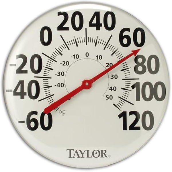 Taylor 18" Metal Thermometer Indoor/outdoor Mechanical environment thermometer Silver,White