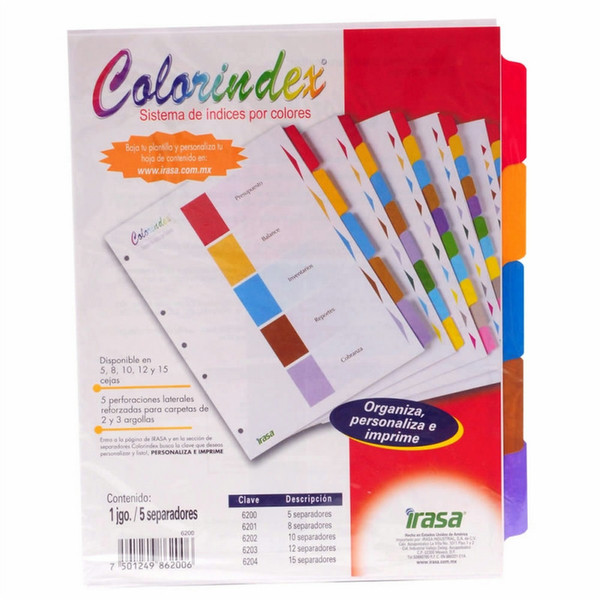 IRASAFORTEC IN-6200 Cardboard Multicolour 1pc(s) divider