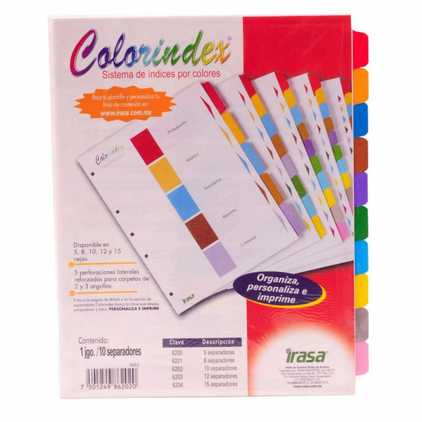 IRASAFORTEC IN-6202 Cardboard Multicolour 1pc(s) divider