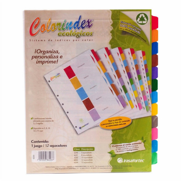 IRASAFORTEC IN-6203 Cardboard Multicolour 1pc(s) divider