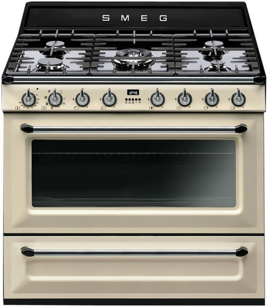 Smeg TR90PD Freestanding Gas hob B Cream cooker