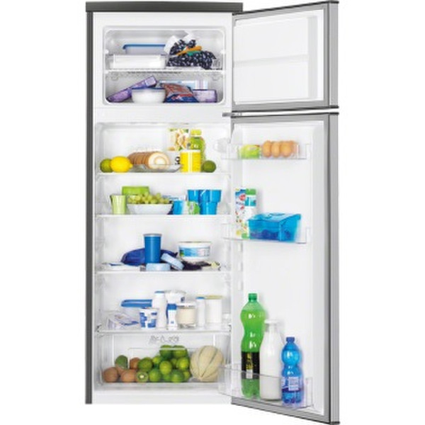 Zoppas PRT23101XA freestanding 184L 44L A+ Stainless steel fridge-freezer