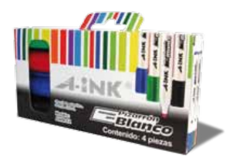 A-ink AWM-E4 Black,Blue,Green,Red 4pc(s) marker