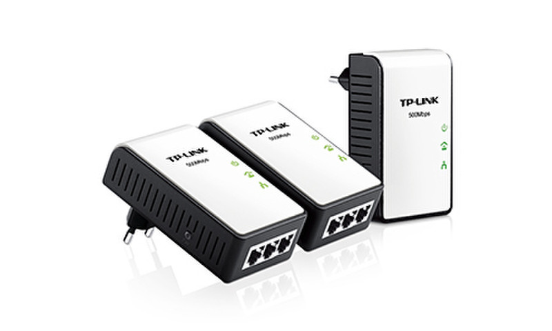 TP-LINK AV500 500Mbit/s Eingebauter Ethernet-Anschluss Weiß 3Stück(e) PowerLine Netzwerkadapter