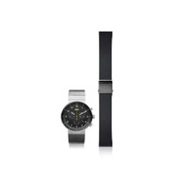Braun BN0095 IPB ST Watch strap Rubber Black,Stainless steel