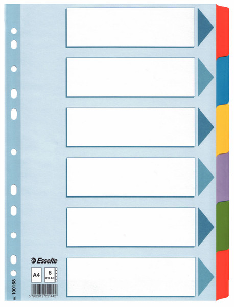 Esselte 100168 Blank tab index Картон Разноцветный закладка-разделитель