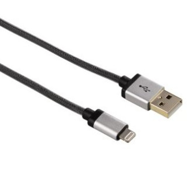 Hama AluLine 0.5m USB A Lightning Silber