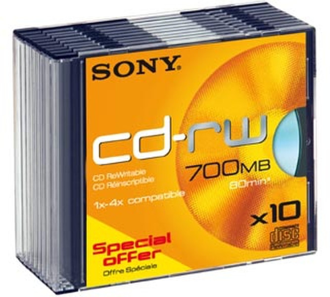 Sony 10CDRW700SLD-SPE CD-RW 700MB 10pc(s)