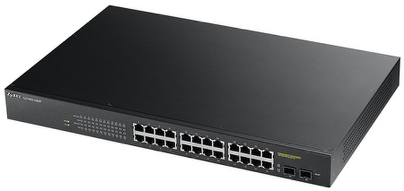 ZyXEL GS1900-24HP gemanaged L2 Gigabit Ethernet (10/100/1000) Energie Über Ethernet (PoE) Unterstützung Schwarz