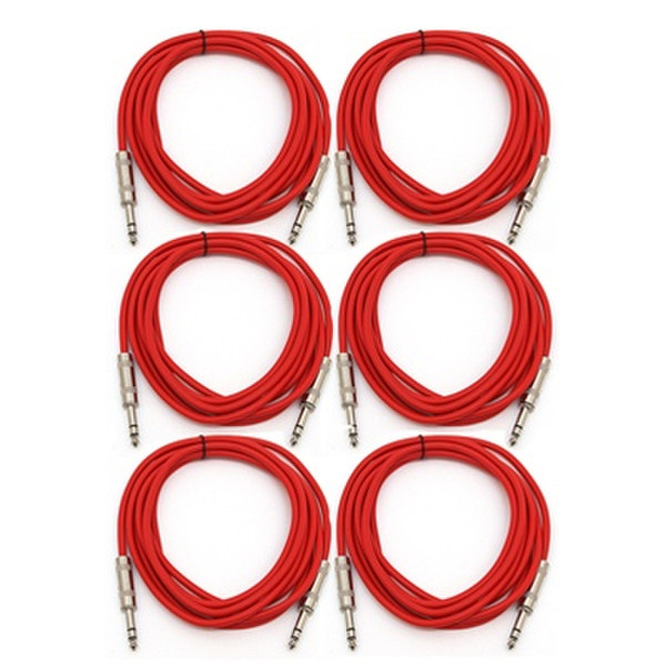 Seismic Audio SATRX-6RED6 1.83m 6.35mm TRS 6.35mm TRS Red