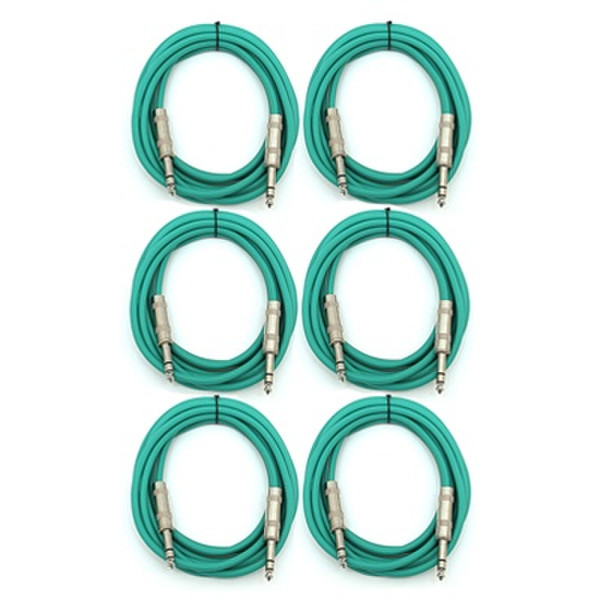 Seismic Audio SATRX-6GREEN6 1.83m 6.35mm TRS 6.35mm TRS Green