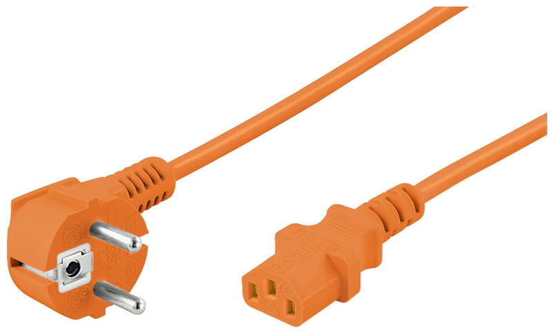 1aTTack 7952888 2m CEE7/4 Schuko C13 coupler Orange power cable