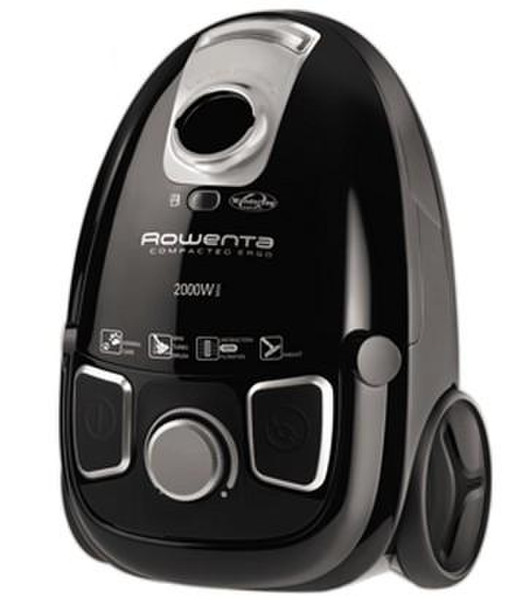 Rowenta Compacteo Ergo Eco Zylinder-Vakuum 3l 1300W Schwarz, Silber