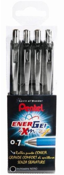 Pentel 0071033 Черный 4шт ручка-роллер