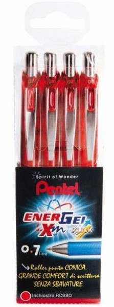 Pentel 0071034 Red 4pc(s) rollerball pen