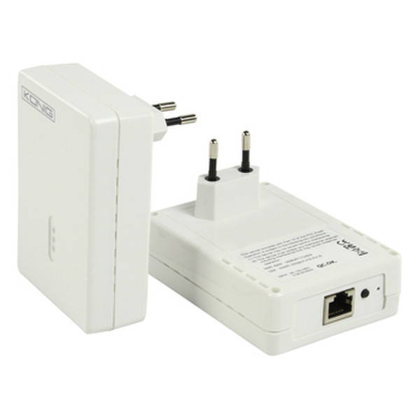 König CMP-HOMEPL201 200Mbit/s Eingebauter Ethernet-Anschluss Weiß 2Stück(e) PowerLine Netzwerkadapter