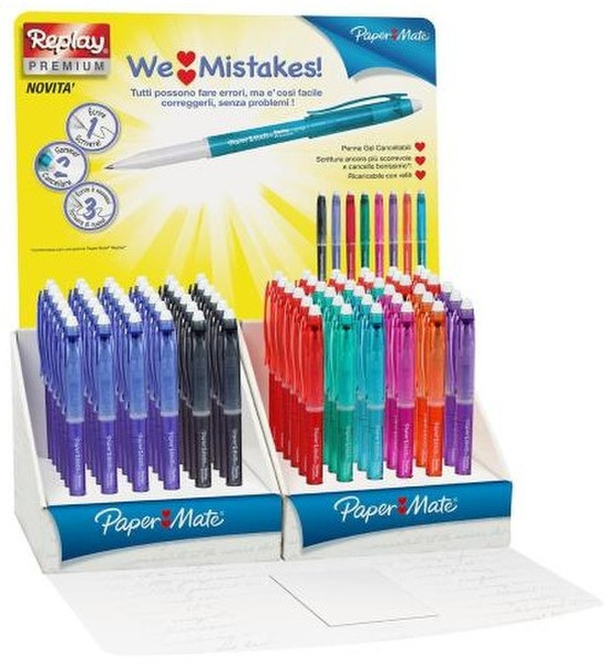 Papermate 1902782 Black,Blue,Green,Orange,Pink,Red,Turquoise,Violet 72pc(s) rollerball pen