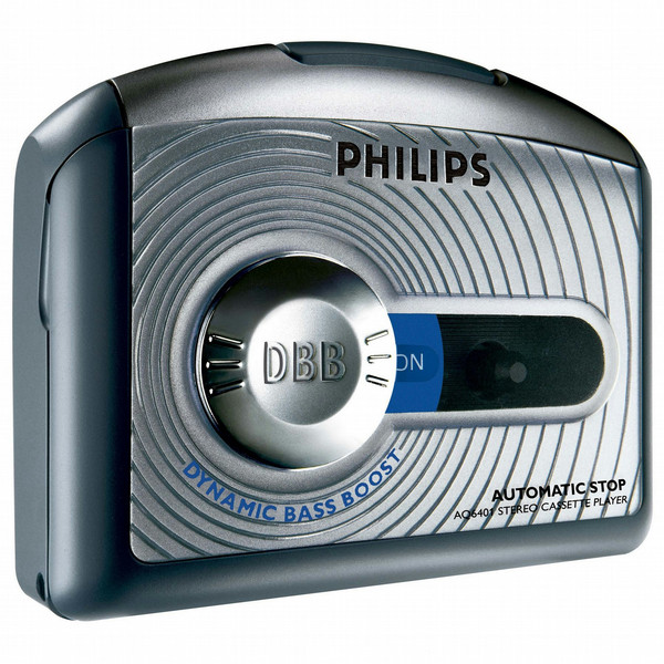 Philips AQ6401/00C 1дека(и) Черный, Cеребряный кассетный плеер