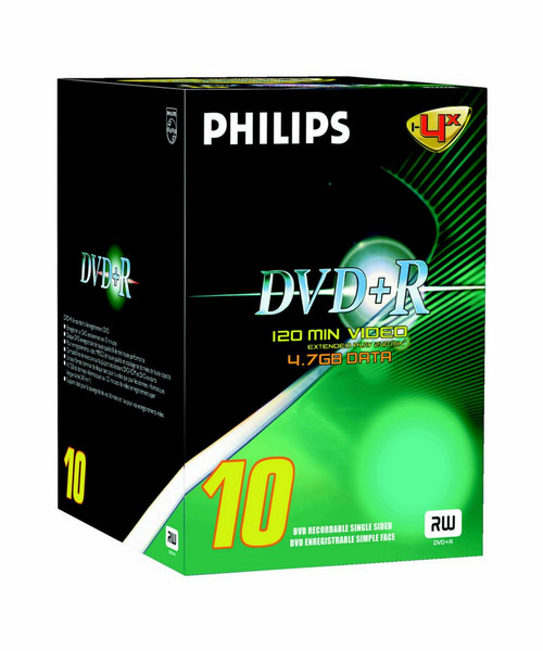 Philips DVDRW1S04/300 4.7GB DVD+R 10pc(s) blank DVD