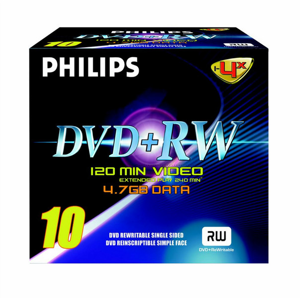 Philips DVDRW1S04/200 4.7GB DVD+R 10pc(s) blank DVD