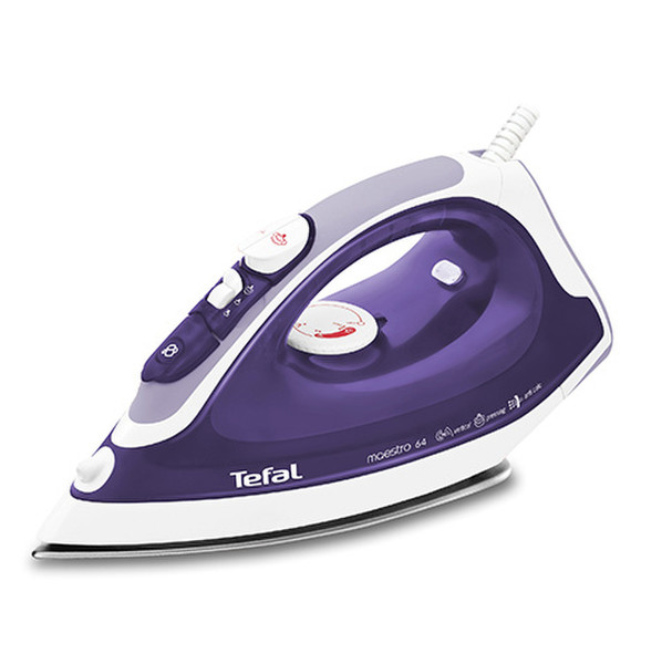 Tefal FV3764 Steam iron Stainless Steel soleplate 2200W Purple iron
