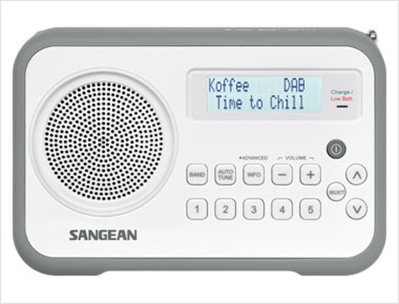 Sangean DPR-67 Tragbar Digital Grau, Weiß Radio