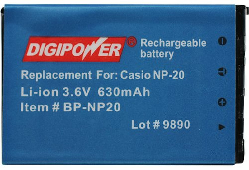 Digipower BP-NP20 Lithium-Ion 630mAh 3.6V rechargeable battery