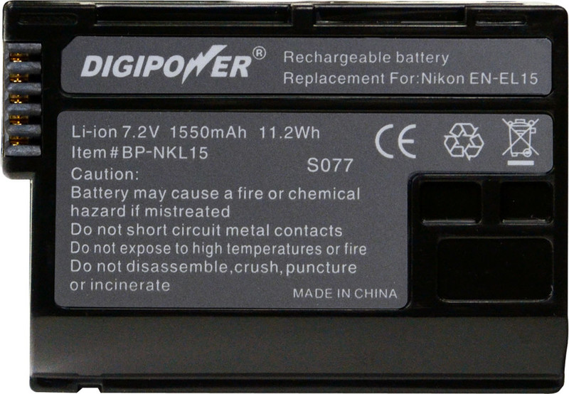 Digipower BP-NKL15 Lithium-Ion 1550mAh 7.2V rechargeable battery