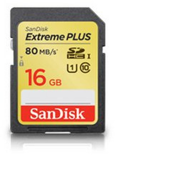 Sandisk Extreme PLUS 16GB SDHC UHS Class 10 memory card