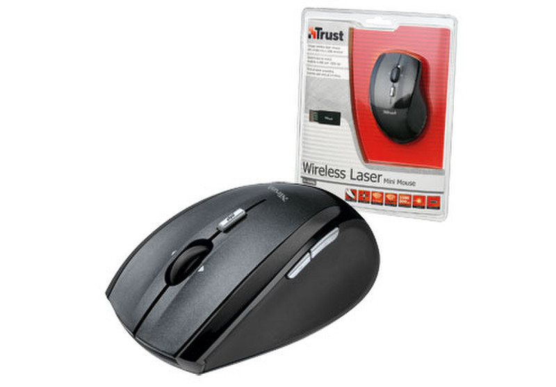 Trust Wireless Laser Mini Mouse RF Wireless Laser 1600DPI Schwarz Maus