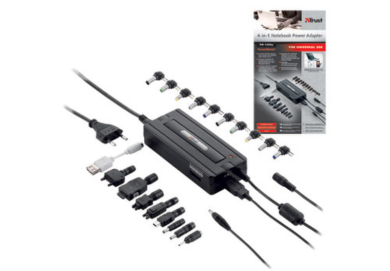 Trust 4-in-1 Notebook Power Adapter PW-1280p 90W Schwarz Netzteil & Spannungsumwandler