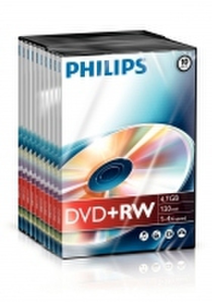 Philips 4.7GB/120min 4x 4.7GB DVD+RW 10pc(s)