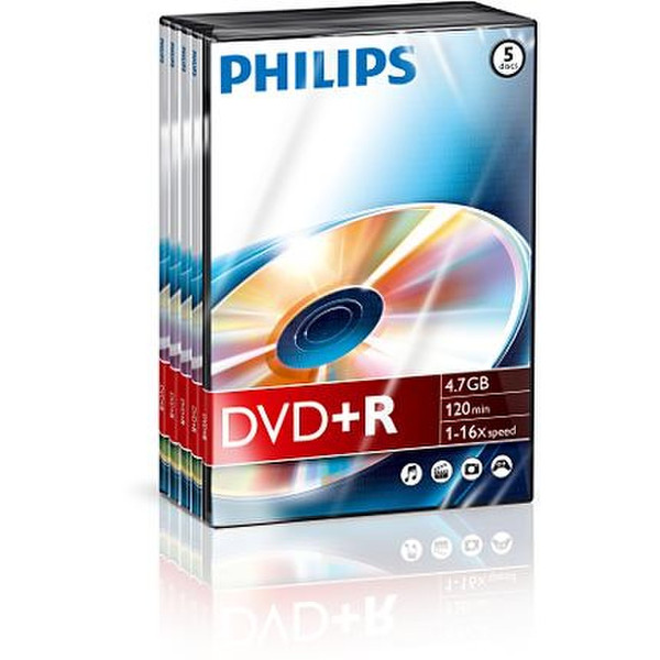 Philips 4.7 GB/120 min 16x 4.7GB DVD+R 5pc(s)