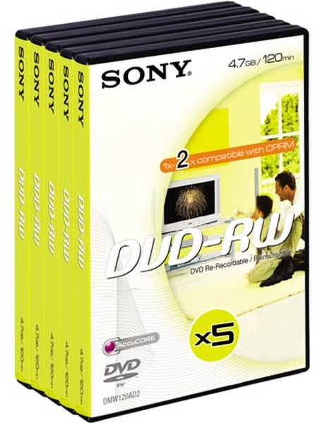 Sony 5DMW 120AVD VIDEOBOX 4.7GB DVD-RW 5pc(s) blank DVD