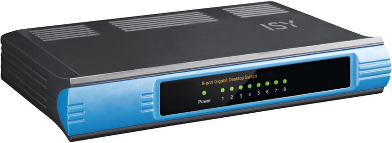 ISY INW 4000 ungemanaged Gigabit Ethernet (10/100/1000) Blau, Grau Netzwerk-Switch