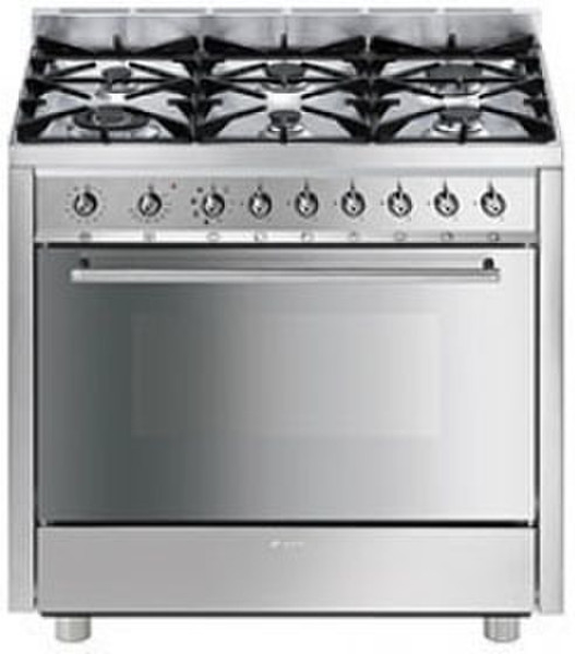 Smeg C91GMXI-2 Отдельностоящий Gas hob A Нержавеющая сталь кухонная плита