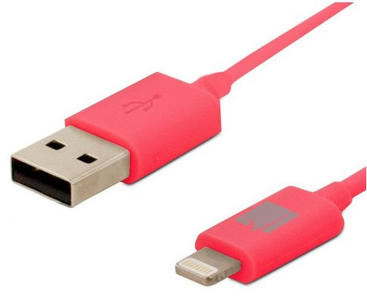 GreatShield GS09059 1.8м USB A Lightning Розовый кабель USB