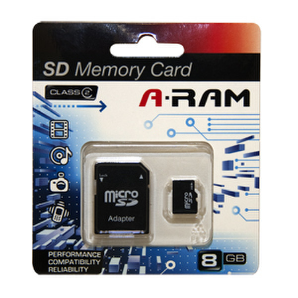 A-RAM 8GB MicroSDHC 8ГБ MicroSD Class 10 карта памяти