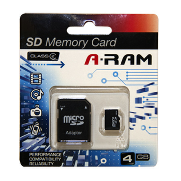A-RAM 4GB MicroSDHC 4GB MicroSD Class 10 memory card