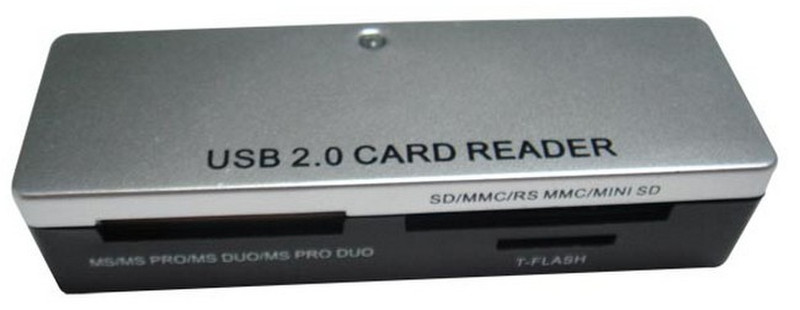 Astrotek AT-VCR-374 USB 2.0 Черный, Cеребряный устройство для чтения карт флэш-памяти