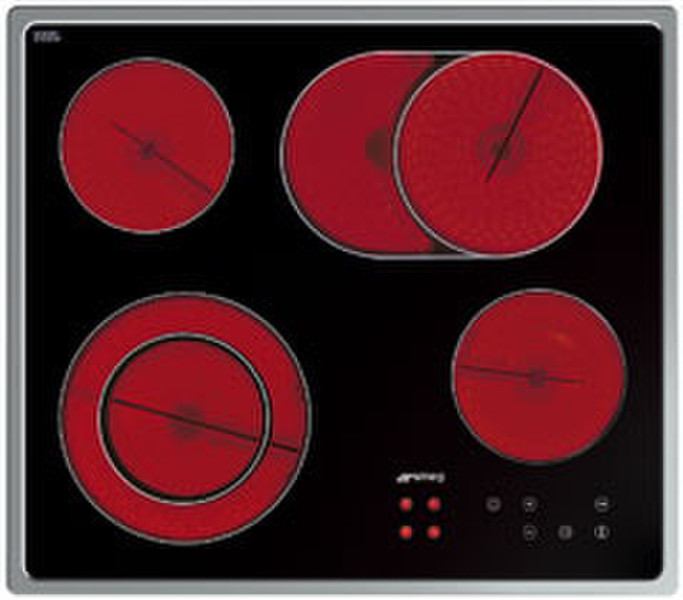 Smeg SE2664TCX Встроенный Ceramic hob Черный плита