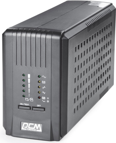 Powercom SKP-700A Интерактивная 700ВА 5розетка(и) Компактный Черный источник бесперебойного питания