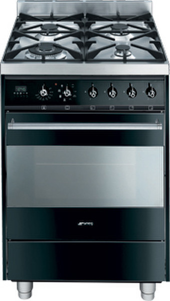 Smeg C6GMNNL Freestanding Gas hob A Black cooker