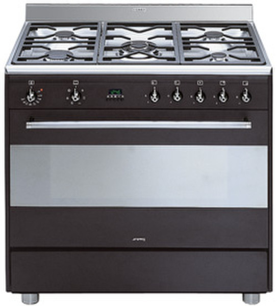 Smeg SNL91MFA6 Freestanding Gas hob B Black cooker