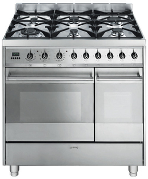 Smeg C92GMXNL Freestanding Gas hob A Silver cooker