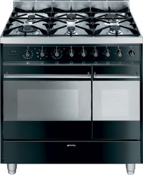 Smeg C92GMNNL Freestanding Gas hob Black cooker