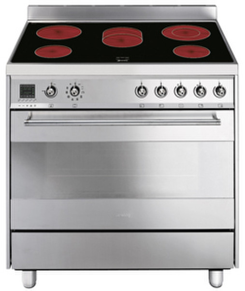 Smeg CE9CMX Freestanding Ceramic B Silver cooker