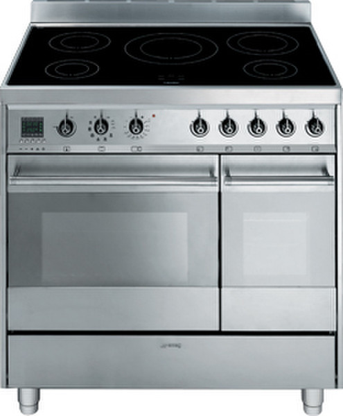 Smeg CE92IMX Freistehend Induktionskochfeld Silber Küchenherd